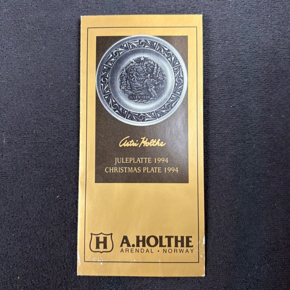 A. Holthe Norway Pewter Plate Julen 1994 Christmas Plate #22 "Jul I Morgedal" - Picture 8 of 15